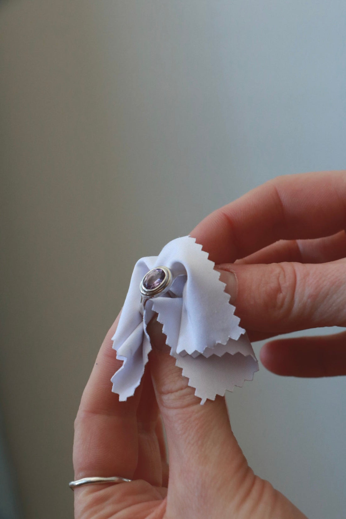 Poppy Mac handmade jewellery with polishing cloth for jewellery care