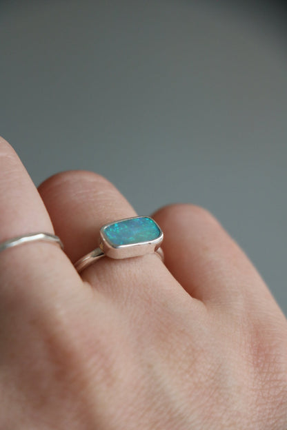 Australian Boulder Opal Ring Sz 7.5 Gemstone Ring Poppy Mac   