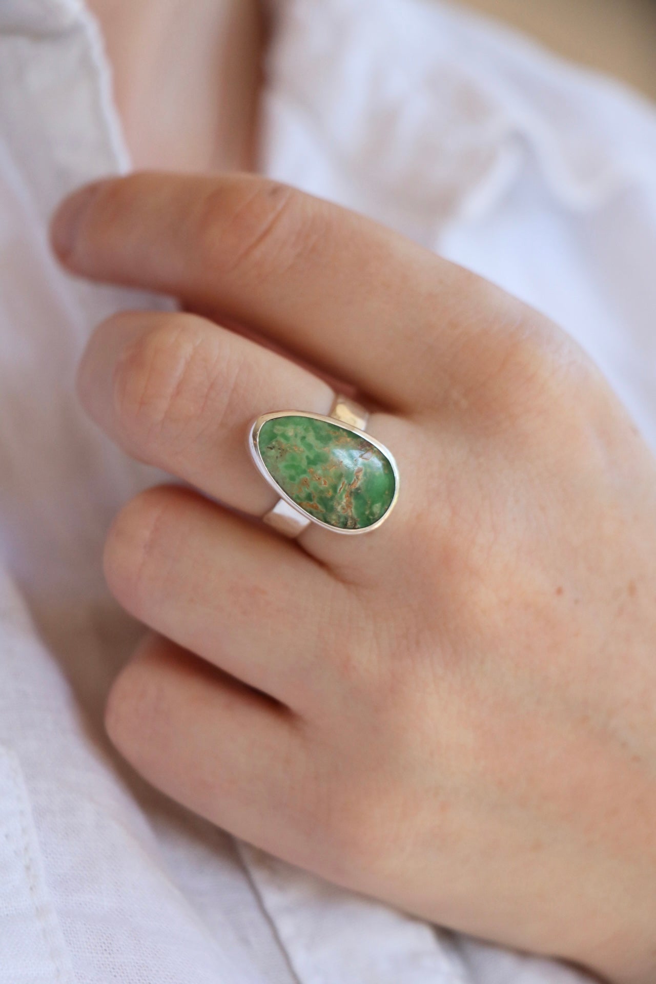 Australian Variscite Ring Sz 9 Gemstone Ring Poppy Mac   