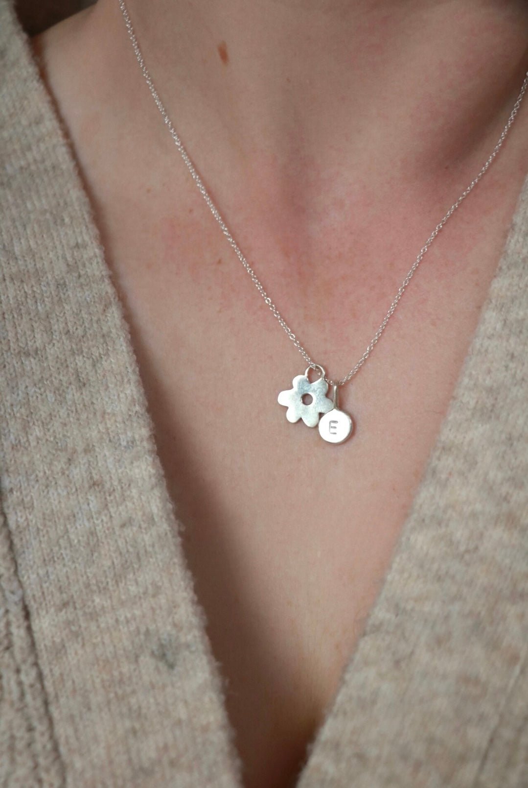 Mini Initial Necklace Pendant Poppy Mac   