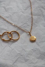 Mini Initial Necklace - Gold Vermeil Pendant Poppy Mac
