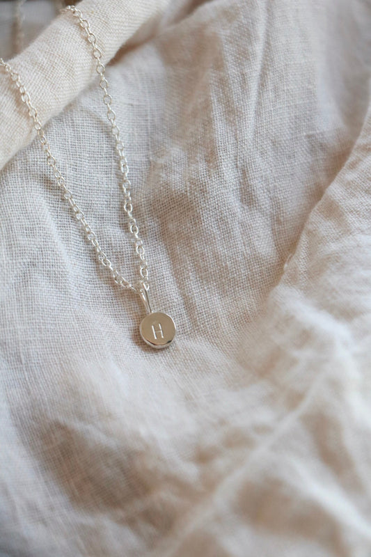 Mini Initial Necklace Pendant Poppy Mac   