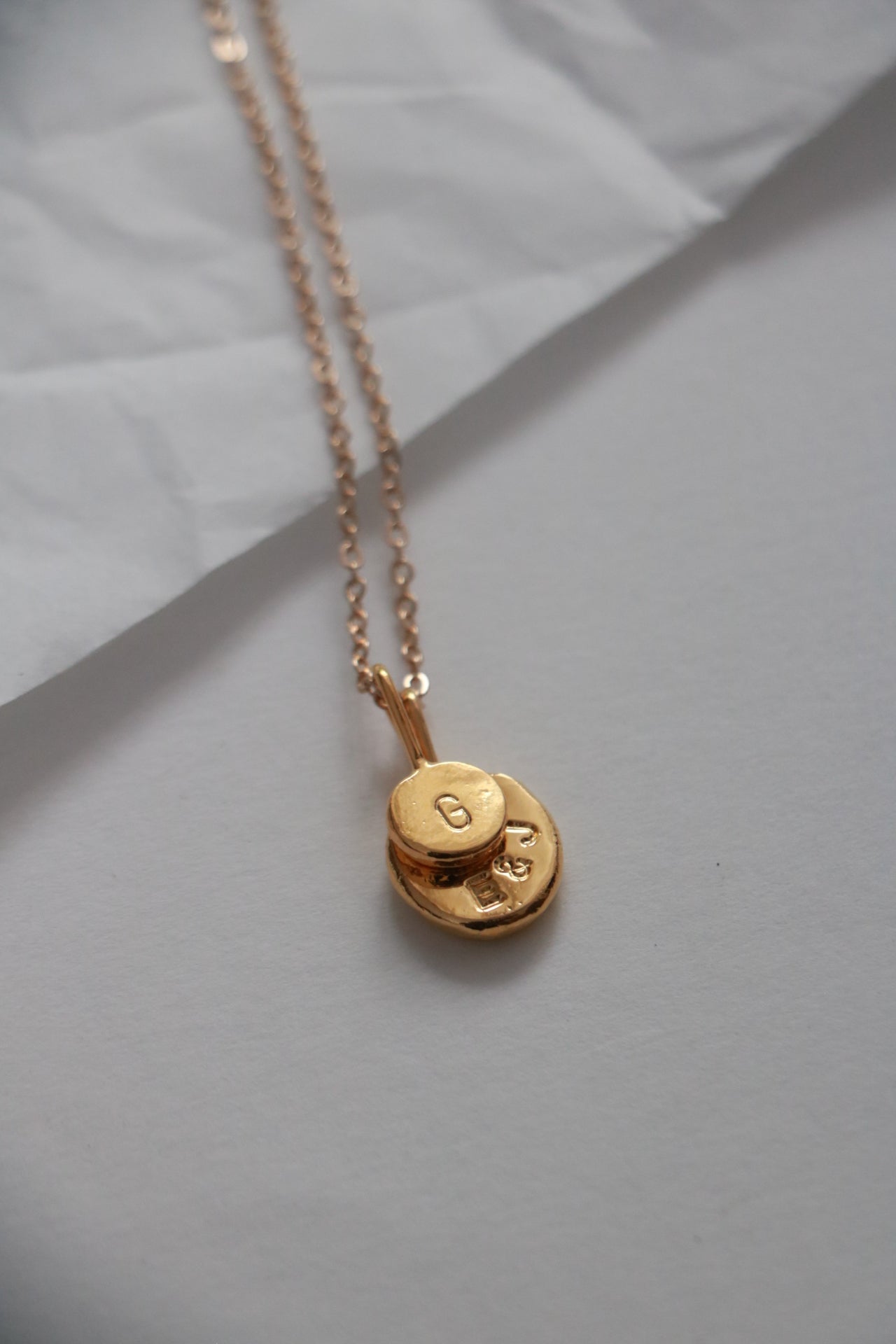 Mini Initial Necklace Pendant Poppy Mac   