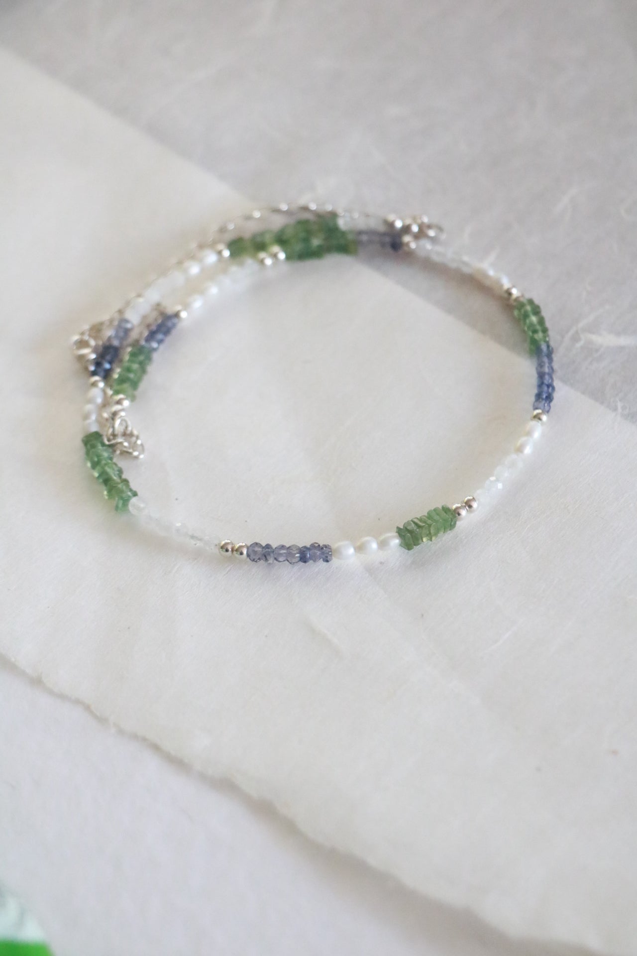 Olive Beaded Necklace - Poppy Mac