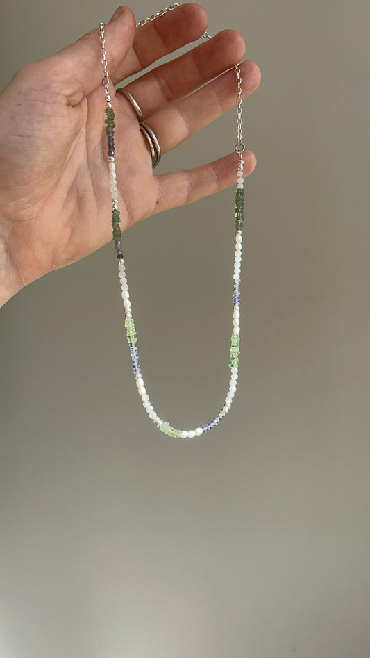 Olive Beaded Necklace - Poppy Mac